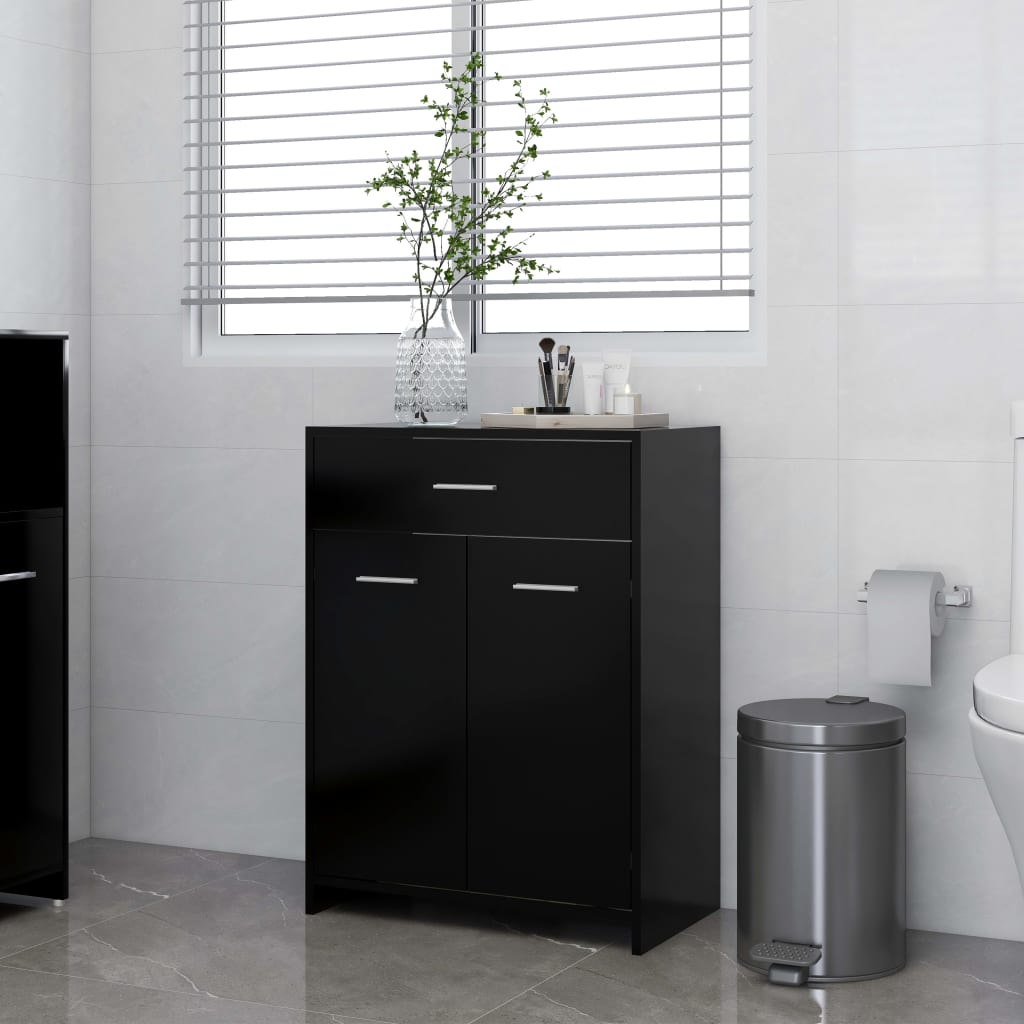vidaXL Bathroom Cabinet Engineered Wood Indoor Storage Washroom Multi Colors-4