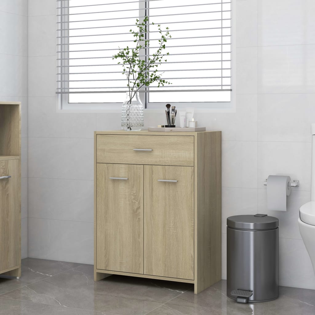 vidaXL Bathroom Cabinet Engineered Wood Indoor Storage Washroom Multi Colors-1