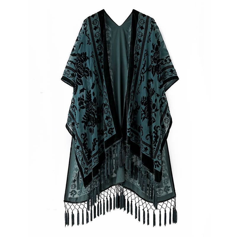 Elegant Boho Burnout Kimono-22