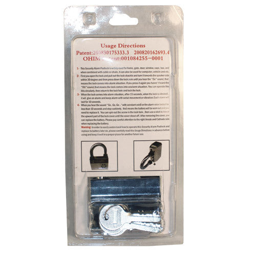 Large Alarmed Padlock - Scarvesnthangs