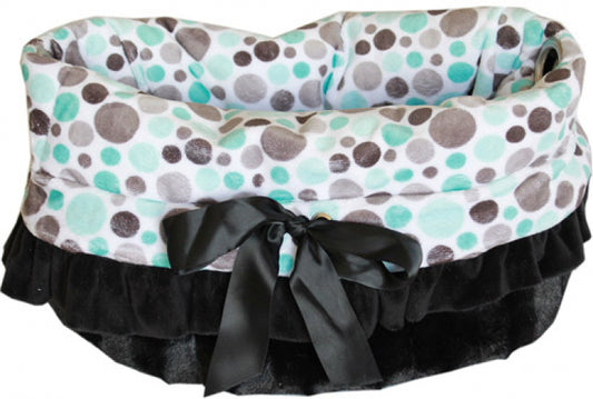 Aqua Party Dots Reversible Snuggle - Scarvesnthangs