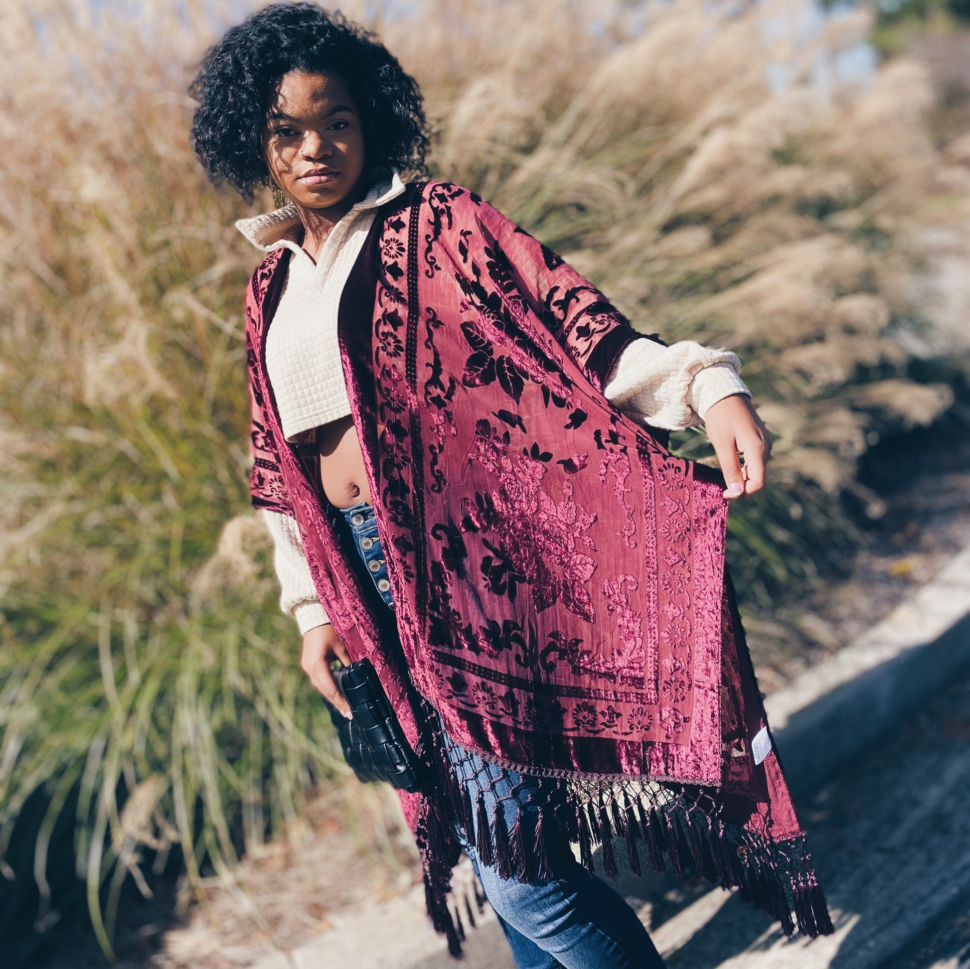 Elegant Boho Burnout Kimono-9