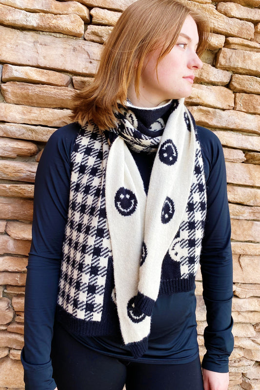 Checked On Happiness Cozy Scarf - Scarvesnthangs