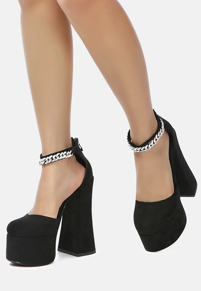 lucky me block platform sandal with metal chain-9