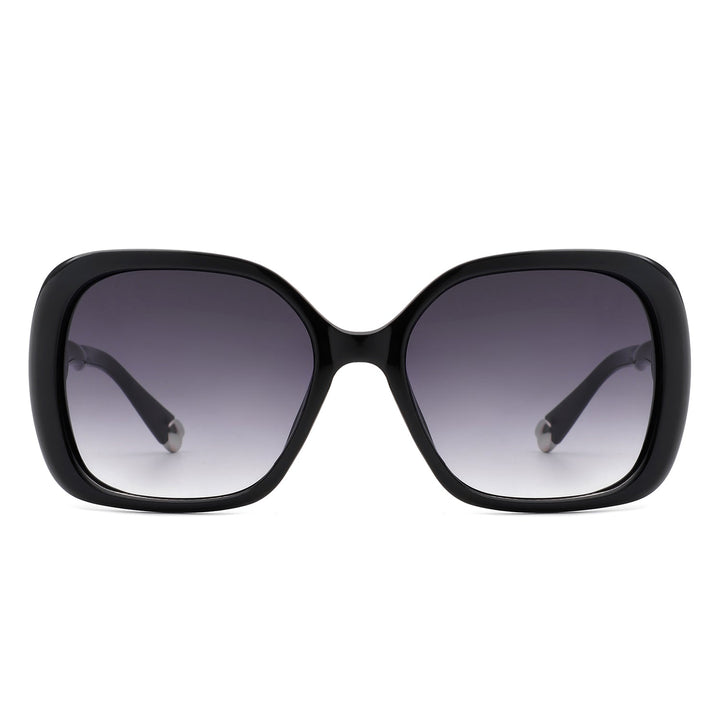Evernova - Women Retro Square Fashion Flat Top Oversize Sunglasses-3