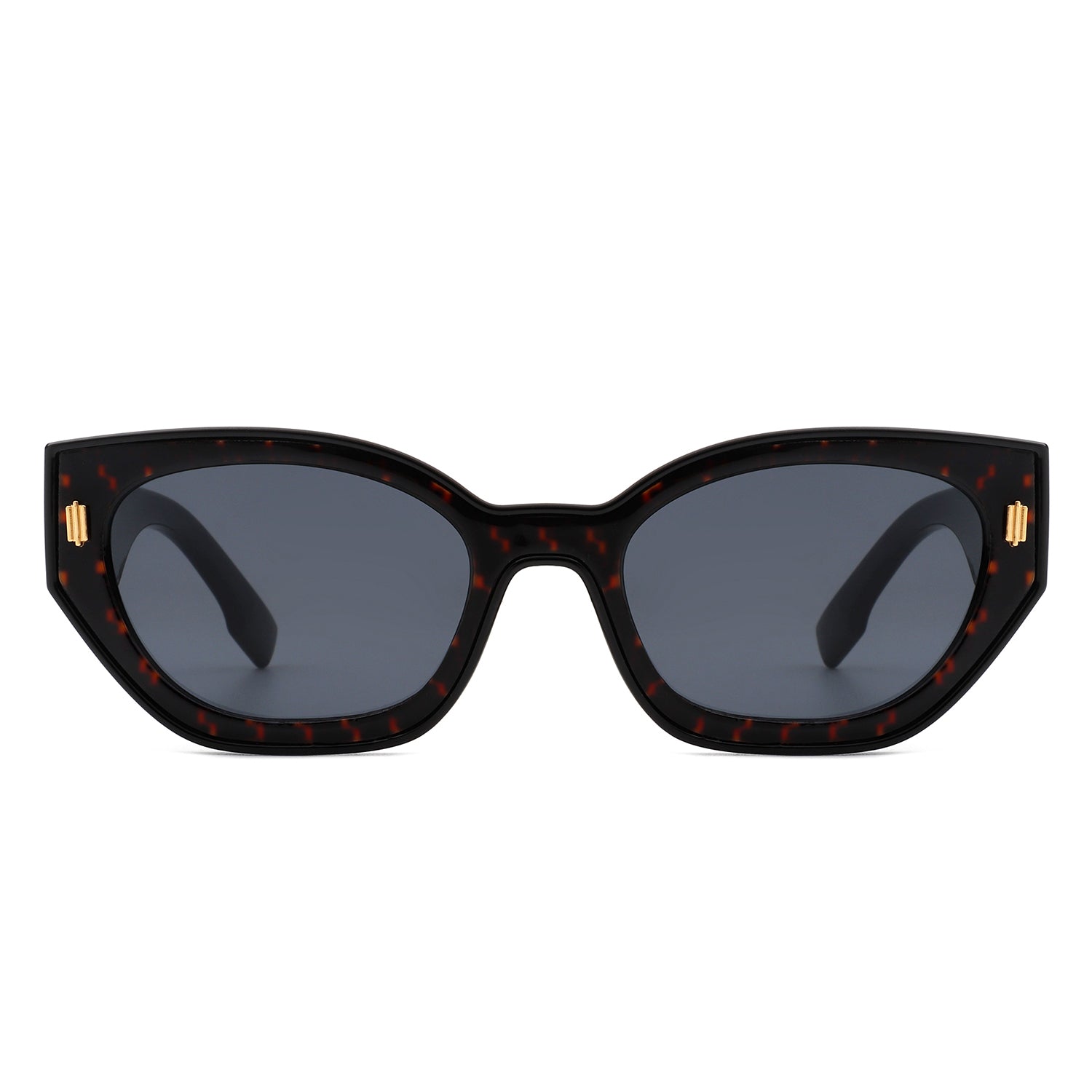 Dawnmist - Geometric Retro Round Irregular Narrow Cat Eye Sunglasses-3