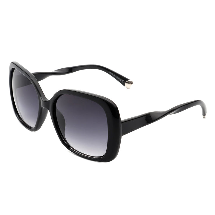 Evernova - Women Retro Square Fashion Flat Top Oversize Sunglasses-2
