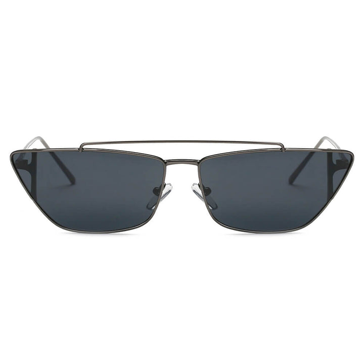 ESTEVAN | Women Metal Retro Flat Lens Rectangular Sunglasses-5