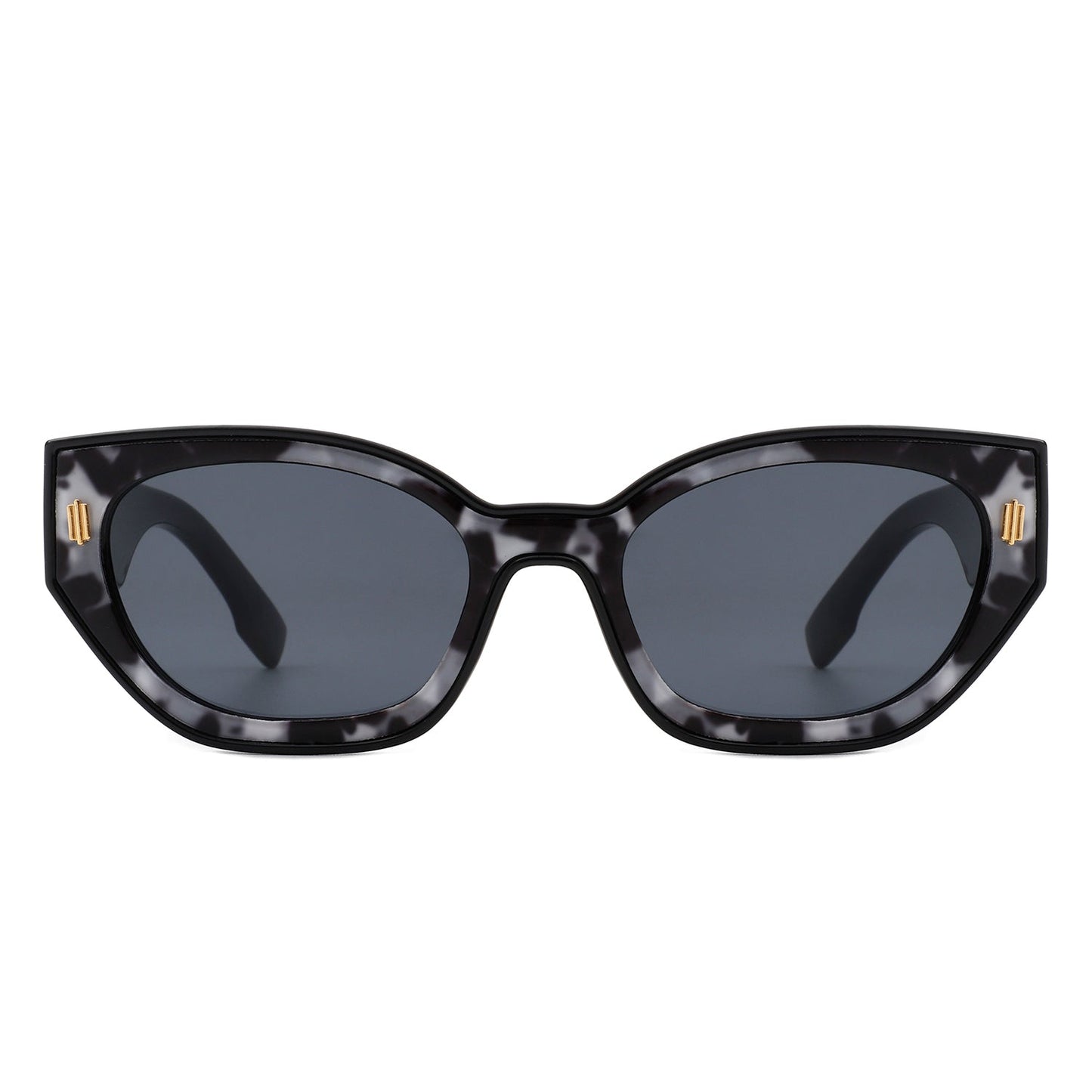 Dawnmist - Geometric Retro Round Irregular Narrow Cat Eye Sunglasses-7