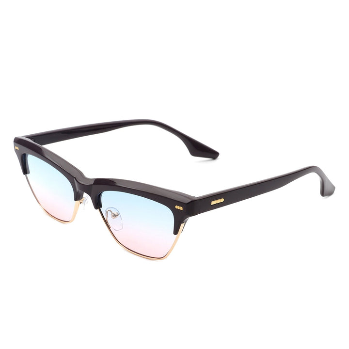 Mistique - Women Retro Half Frame Square Fashion Cat Eye Sunglasses-5