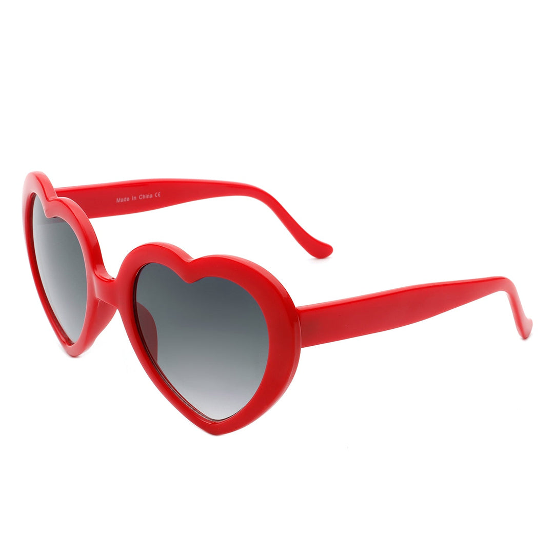 Glowlily - Playful Mod Clout Women Heart Shape Fashion Sunglasses-5