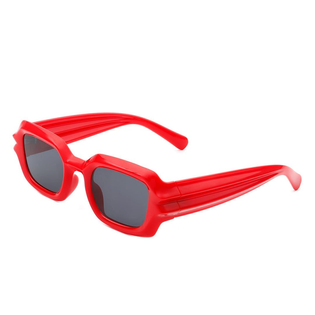 Prismite - Square Geometric Retro Irregular Thick Frame Fashion Sunglasses-4
