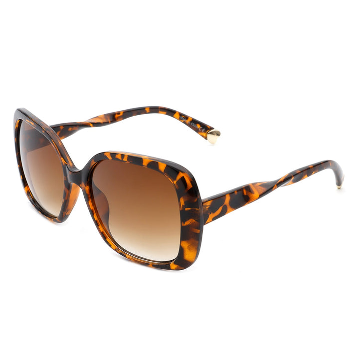 Evernova - Women Retro Square Fashion Flat Top Oversize Sunglasses-5