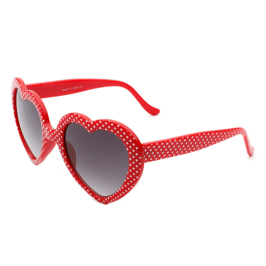 Zephyrly - Women Mod Colorful Dots Party Heart Shaped Sunglasses-0