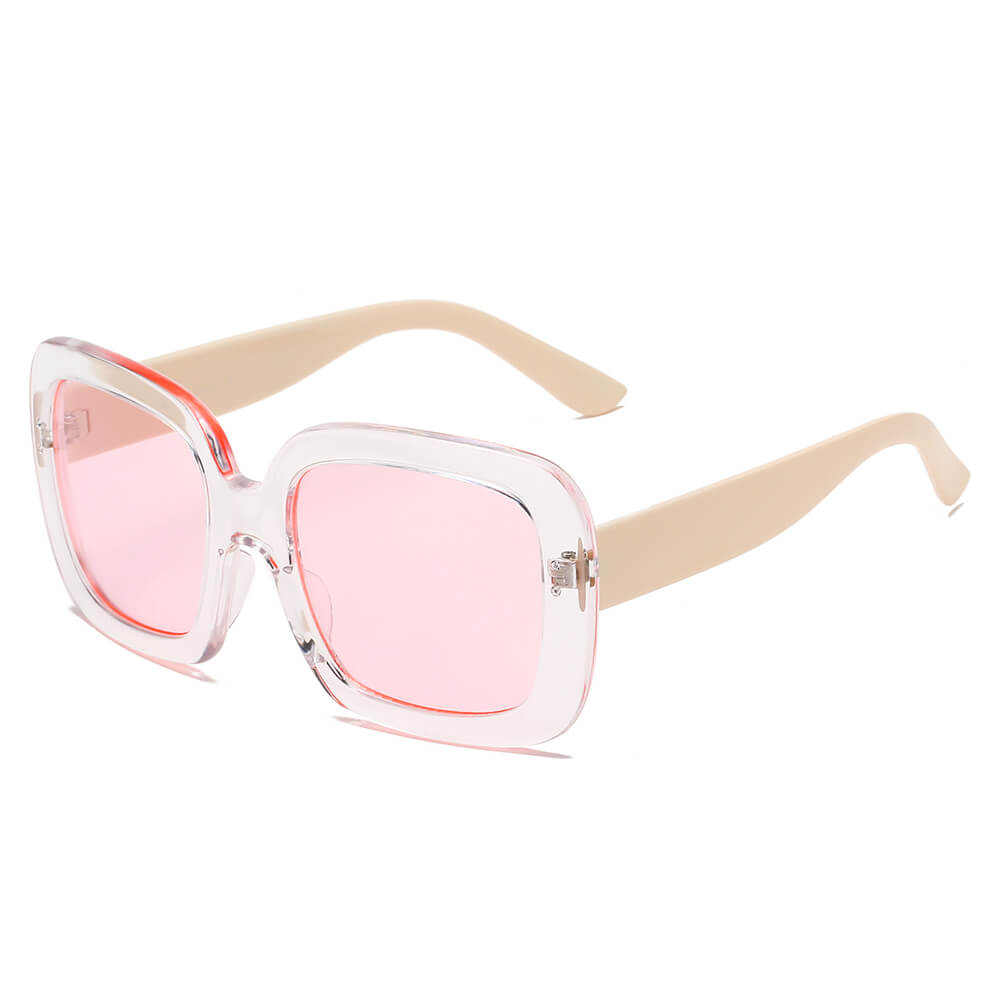 CLEMSON | Women Retro Trendy Vintage Bold Square Oversize Sunglasses - Scarvesnthangs