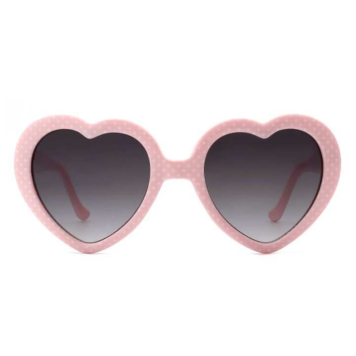 Zephyrly - Women Mod Colorful Dots Party Heart Shaped Sunglasses-4