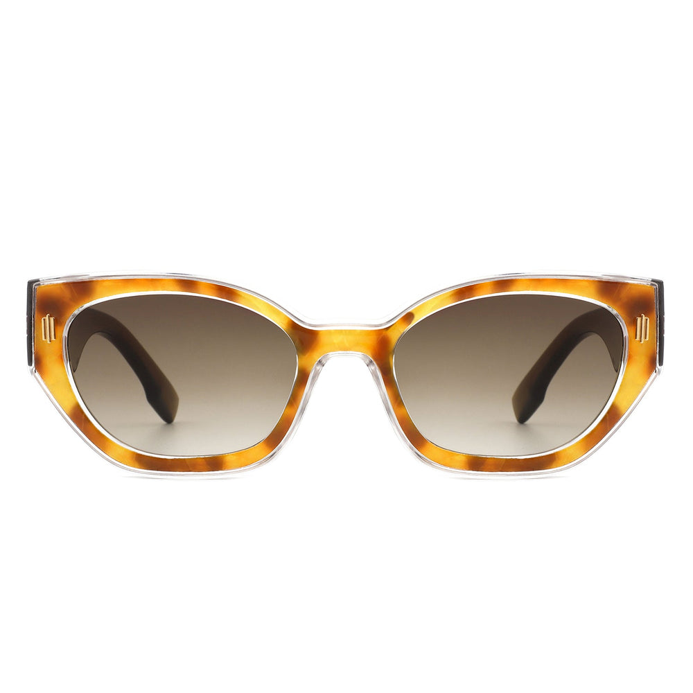 Dawnmist - Geometric Retro Round Irregular Narrow Cat Eye Sunglasses-1