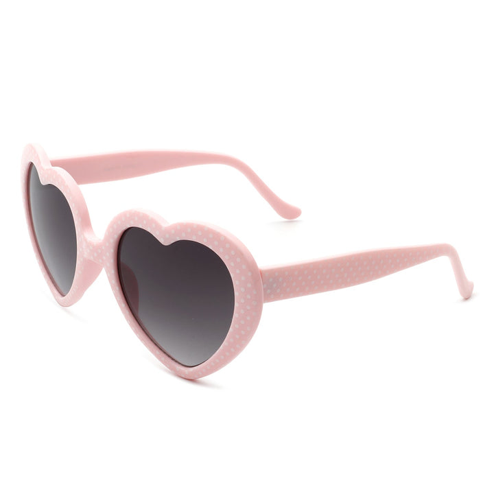 Zephyrly - Women Mod Colorful Dots Party Heart Shaped Sunglasses-5