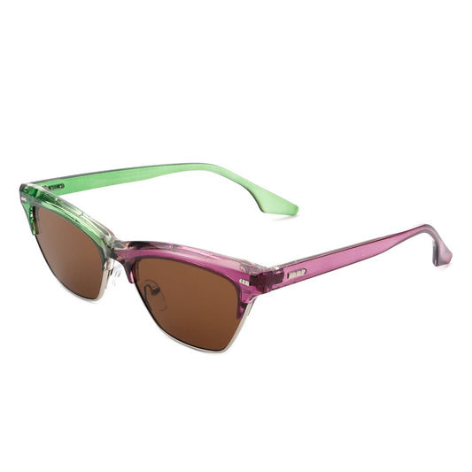 Mistique - Women Retro Half Frame Square Fashion Cat Eye Sunglasses-0
