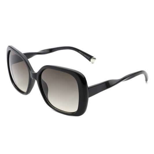 Evernova - Women Retro Square Fashion Flat Top Oversize Sunglasses-0