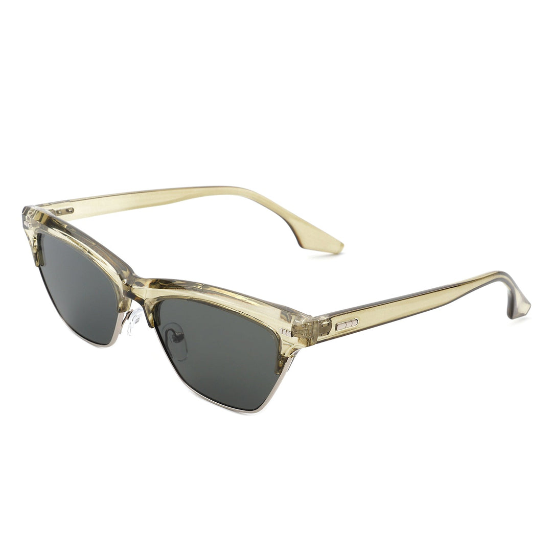 Mistique - Women Retro Half Frame Square Fashion Cat Eye Sunglasses-7