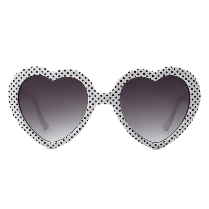 Zephyrly - Women Mod Colorful Dots Party Heart Shaped Sunglasses-8