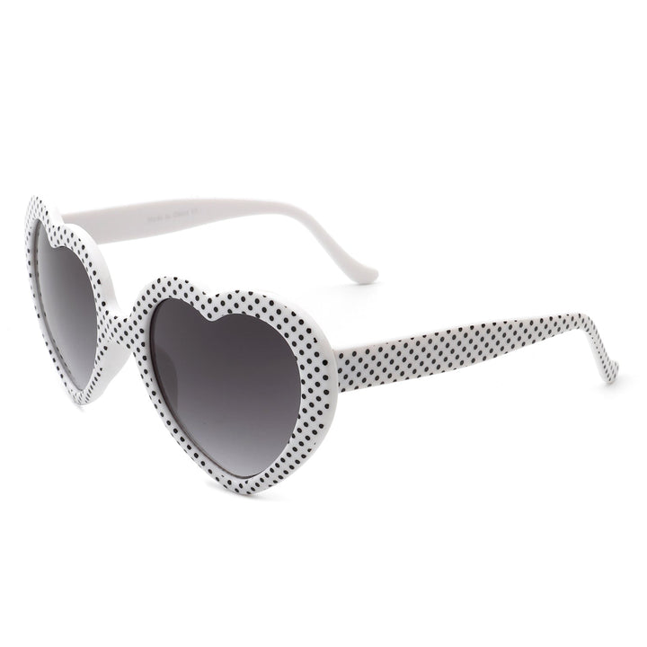 Zephyrly - Women Mod Colorful Dots Party Heart Shaped Sunglasses-9