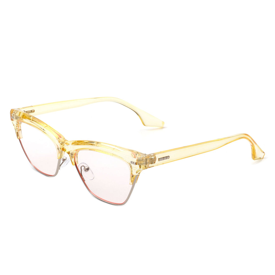 Mistique - Women Retro Half Frame Square Fashion Cat Eye Sunglasses-11