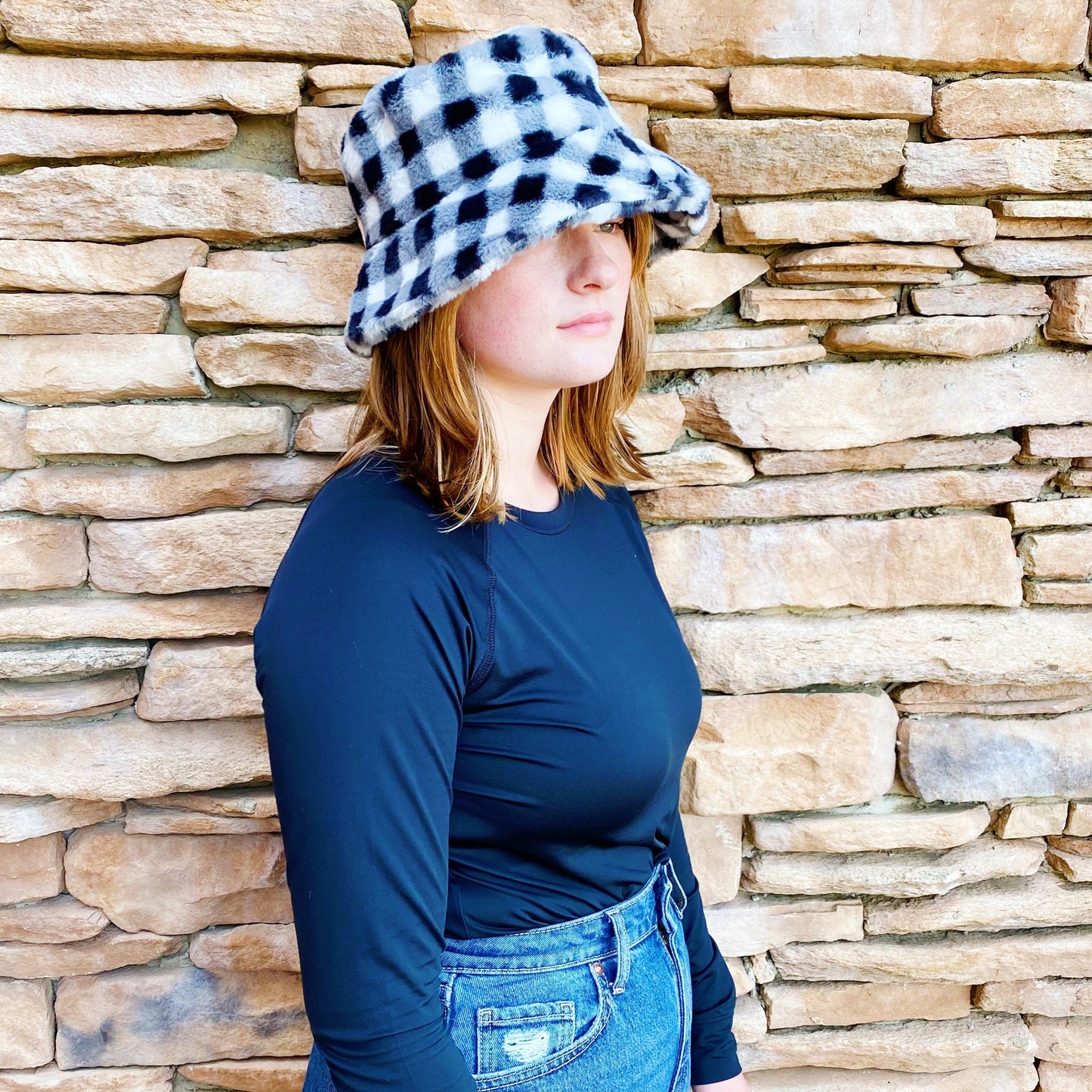 Super Cozy Checkered Bucket Hat - Scarvesnthangs