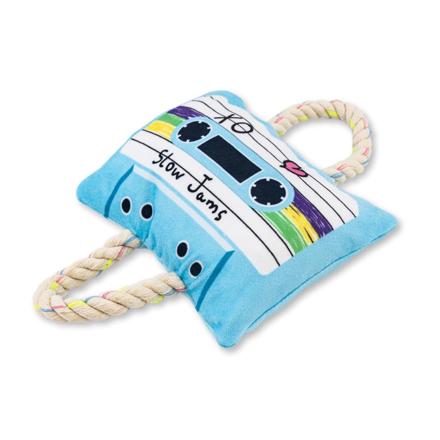 Retro Cassette Tape Plush Crinkle and Squeaker Dog Toy-3