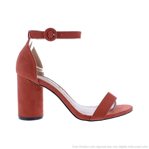 Daki Red Orange Cinnamon Round Heels - Scarvesnthangs