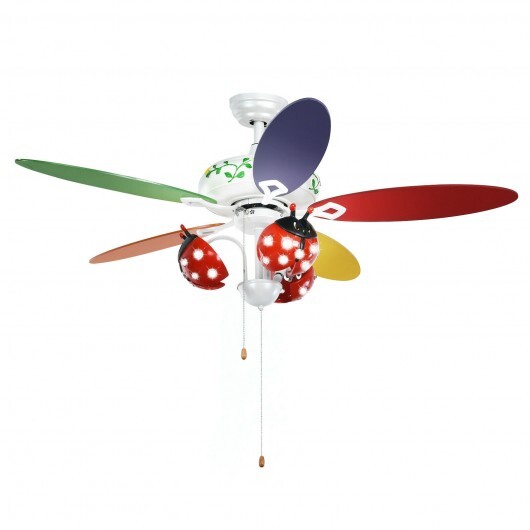 52 Inch Kids Ceiling Fan with Pull Chain Control - Color: Multicolor - Scarvesnthangs
