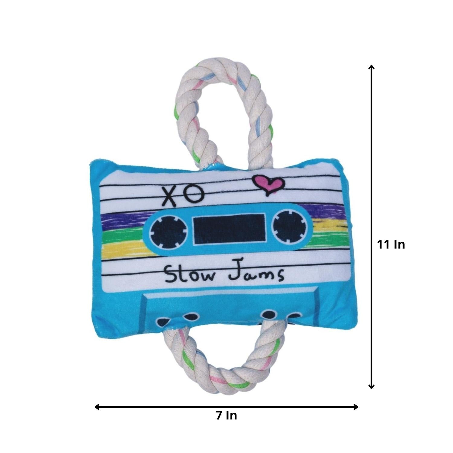 Retro Cassette Tape Plush Crinkle and Squeaker Dog Toy-5