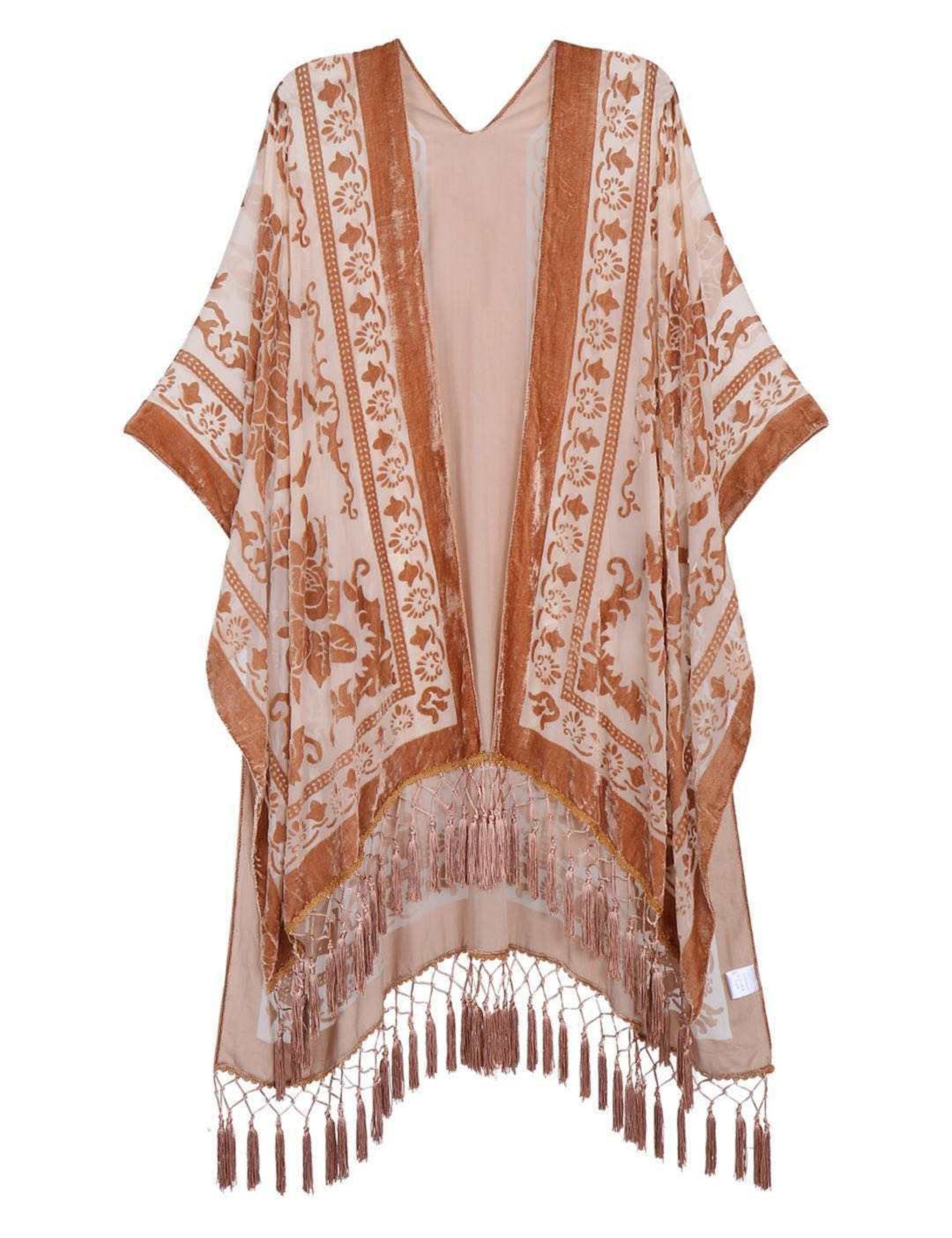 Elegant Boho Burnout Kimono-23