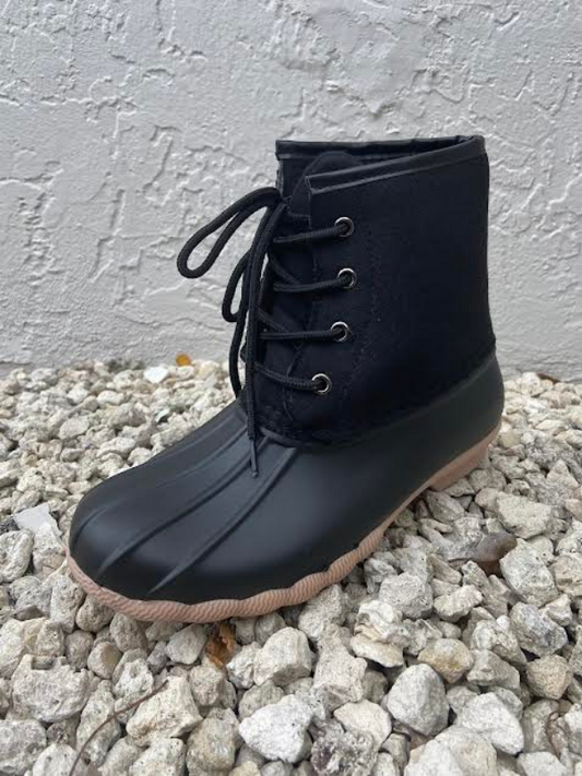 Fall Black Lace-Up Boots-0