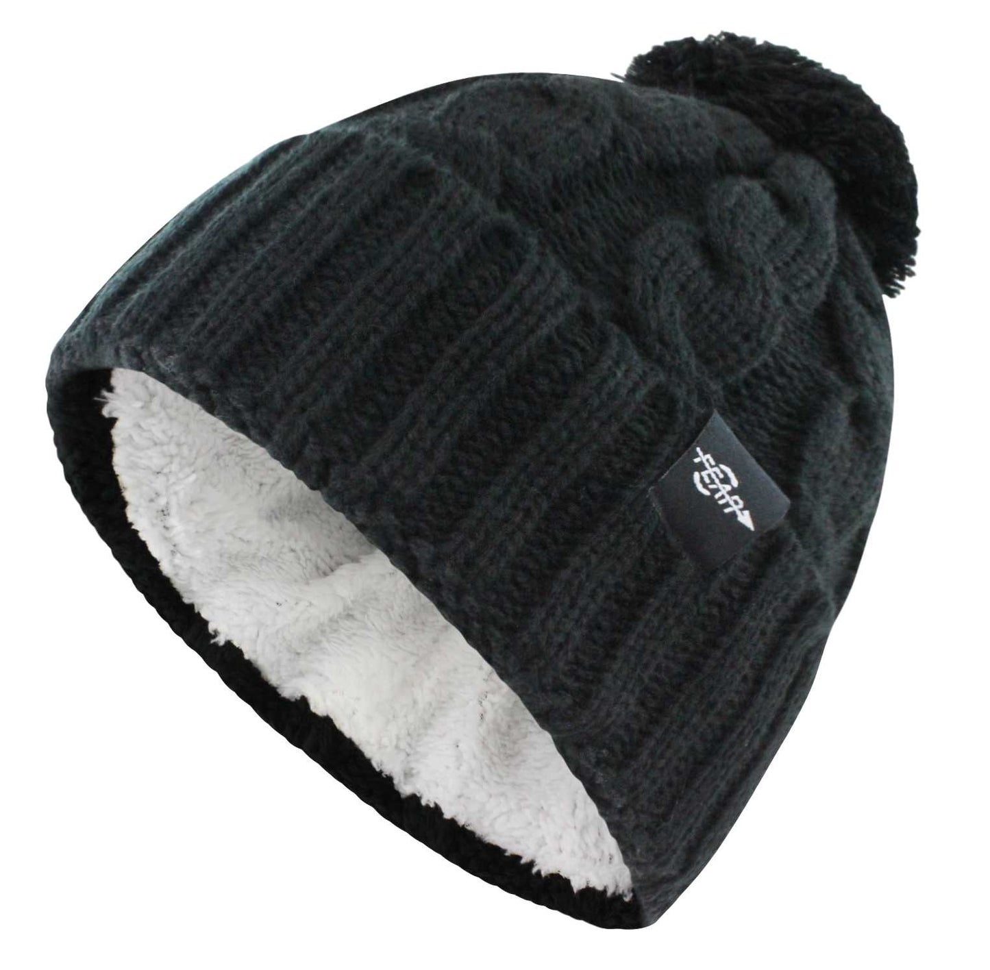 Fear0 NJ Warmest Plush Insulated Cuff Knit Pom Women Winter Beanie Hat-3