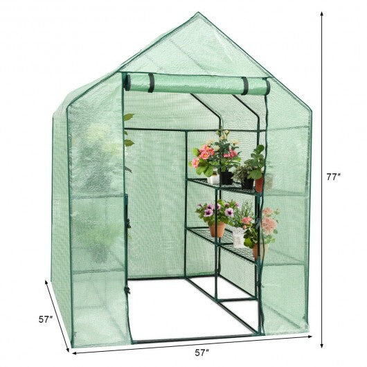 8 shelves Mini Walk In Greenhouse Outdoor Gardening Plant Green House - Scarvesnthangs