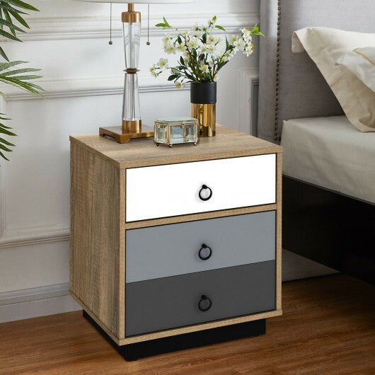 Nightstand with Drawer and Storage Cabinet Wooden Sofa Side Table End Table - Scarvesnthangs