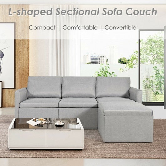 Convertible L-Shaped Sectional Sofa Couch with Reversible Chaise-Green - Scarvesnthangs