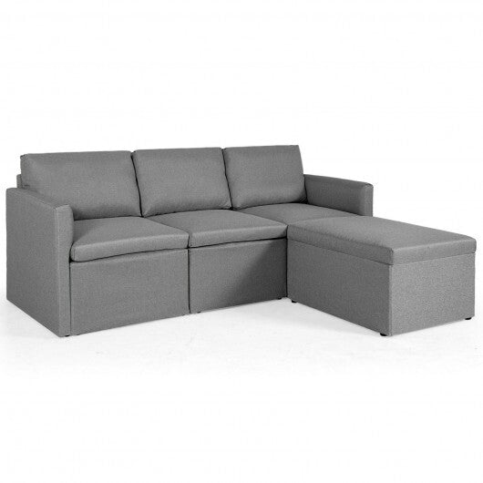 Convertible L-Shaped Sectional Sofa Couch with Reversible Chaise-Green - Scarvesnthangs