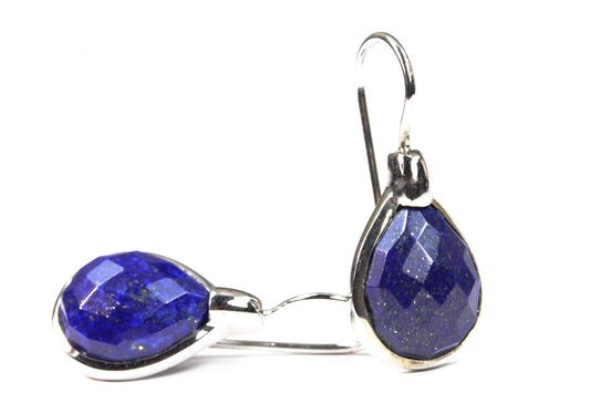 Lapis Lazuli Slide In Pear Shaped Earrings - Scarvesnthangs