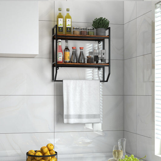 Over the Toilet Shelf Wall Mounted with Metal Frame for Bathroom - Scarvesnthangs