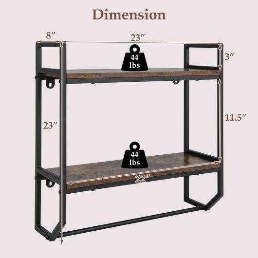 Over the Toilet Shelf Wall Mounted with Metal Frame for Bathroom - Scarvesnthangs