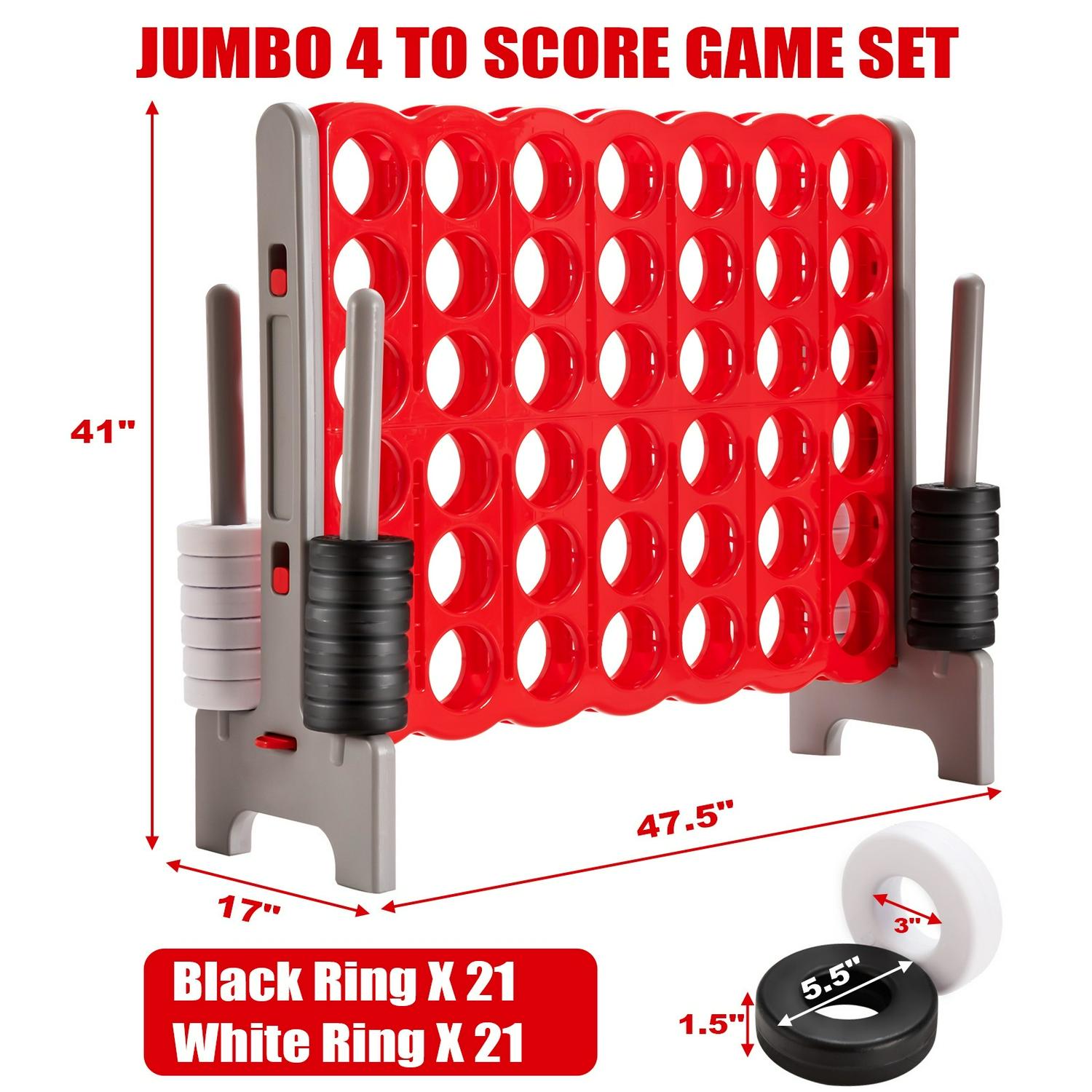 Jumbo 4-to-Score 4 in A Row Giant Game Set for Outdoor Indoor - Scarvesnthangs