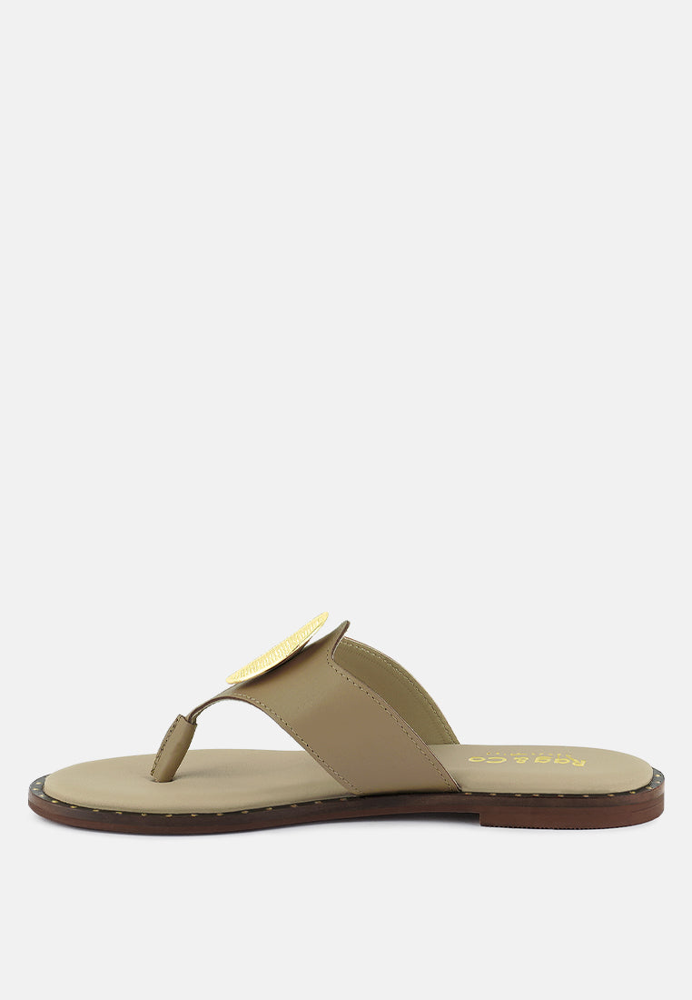 kathleen buckle embellished slip on thong sandals-3
