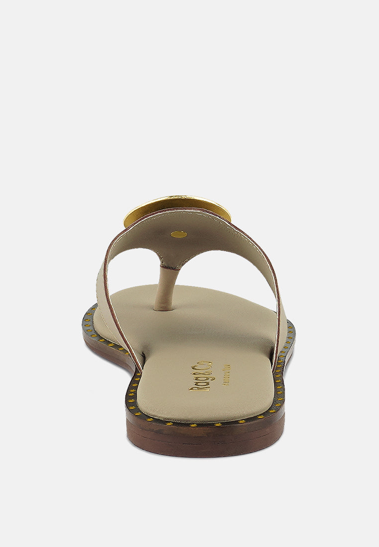 kathleen buckle embellished slip on thong sandals-4