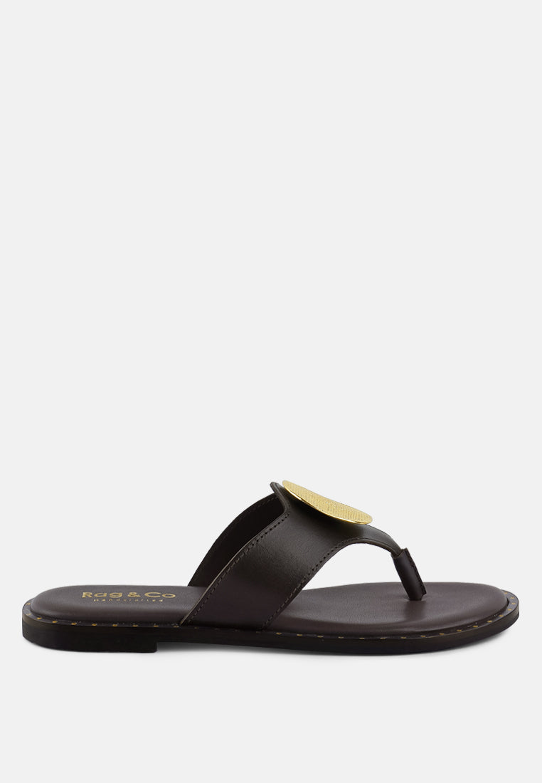kathleen buckle embellished slip on thong sandals-8