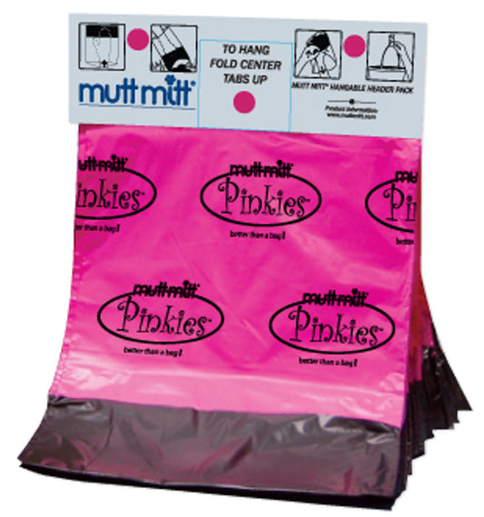 Mutt Mitt Pinkies 2-Ply Heavy Duty Mitten Dog Poop Bags Bundle with Pouch