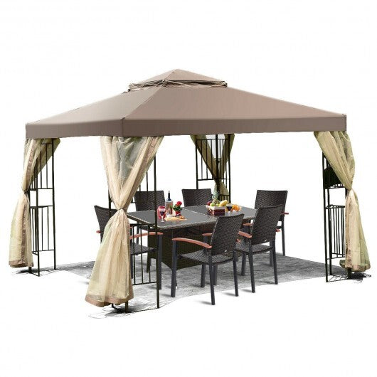 10 Feet x 10 Feet Awning Patio Screw-free Structure Canopy Tent - Scarvesnthangs