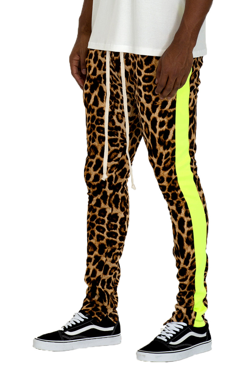 CHEETAH PRINT STRIPE TRACK PANTS-0